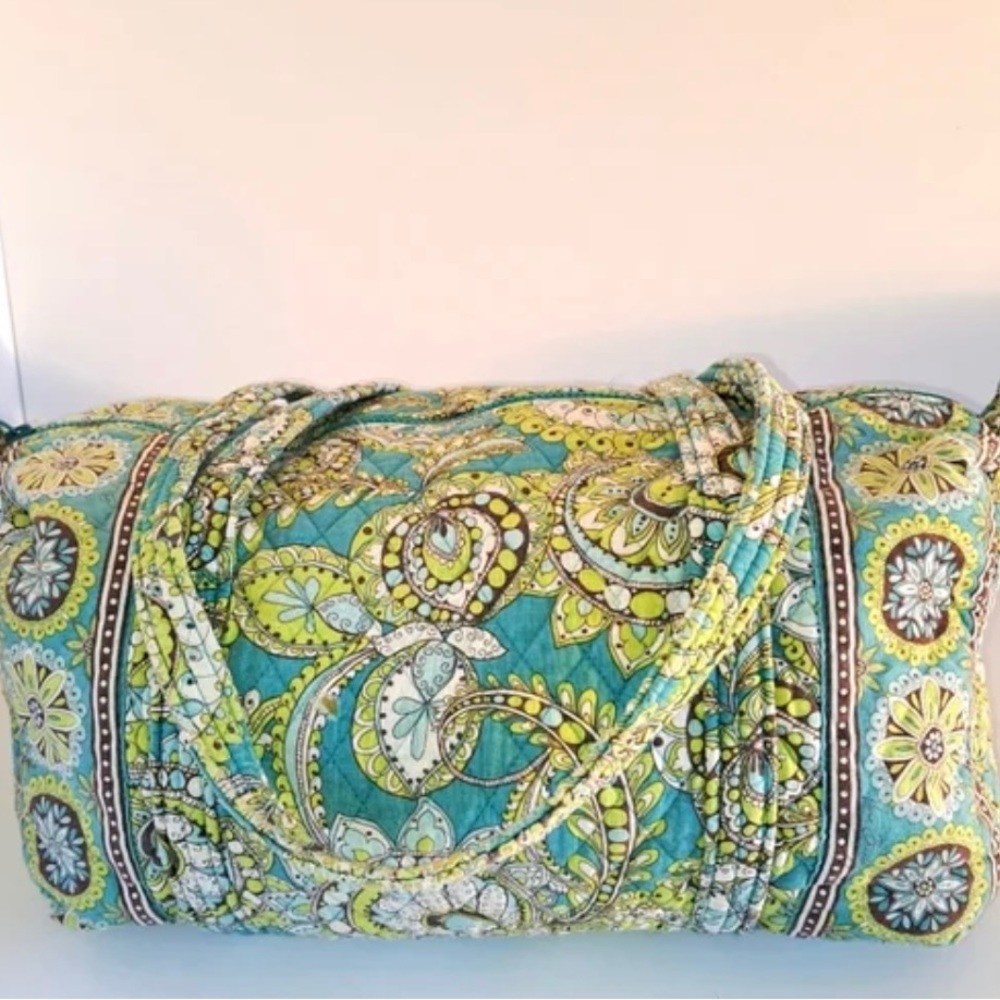 Retired Vera Bradley Tote Overnight Duffel Bag Peacock